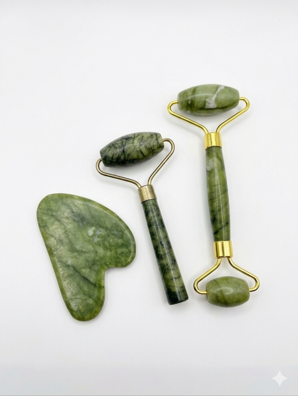 Green Jade Facial Roller & Gua Sha Set